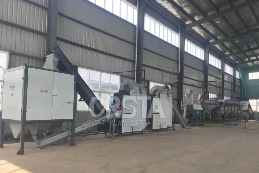 500KG/H 山东聊城一次性PP输液瓶破碎清洗分选生产线安装调试完成