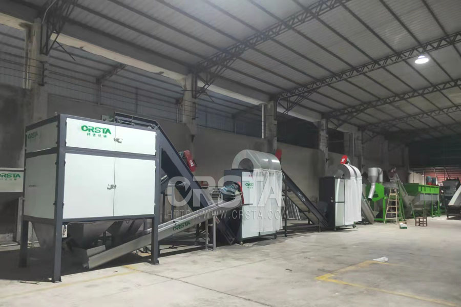 500KG/H 广东揭阳一次性PP输液瓶破碎清洗分选生产线安装调试完成